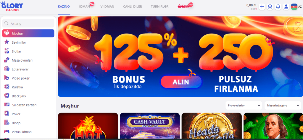 Glory Casino Azərbaycan - Təhlükəsiz və maraqlı kazino oyunları